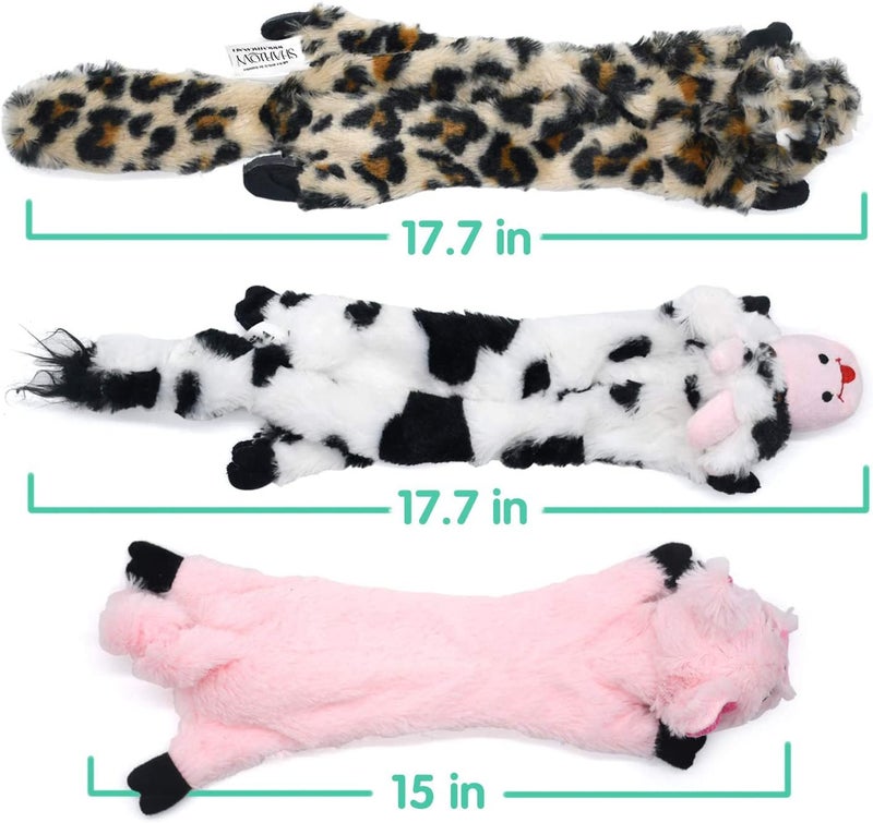SHARLOVY Dog Squeaky Toys No Stuffing, 3 Pack Crinkle Dog Toys for Small Breeds or Puppy, Durable Chew Plush Cute Animals Natural for Teething Pet for Boredom - Image 5